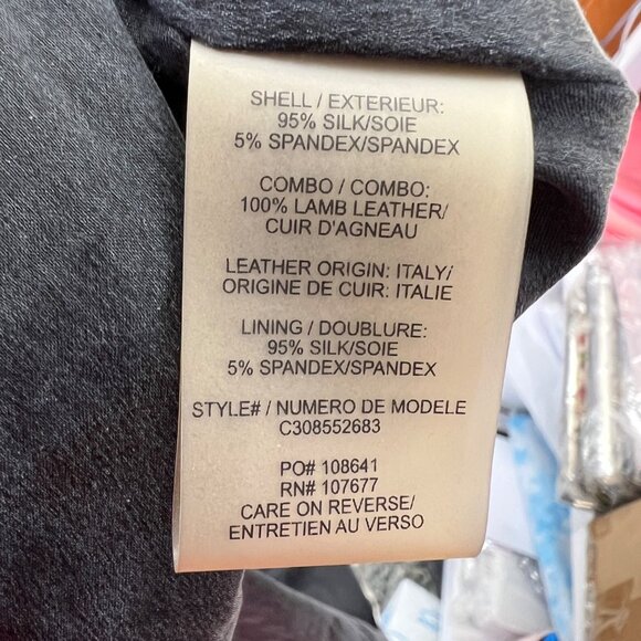 Alice + Olivia Sayah Silk Leather Cut-out A-Line Mini Dress Black Size Small - Picture 9 of 11